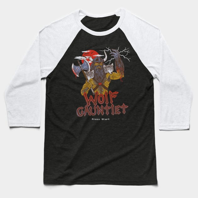 Wolf Gauntlet Baseball T-Shirt by Hillary White Rabbit